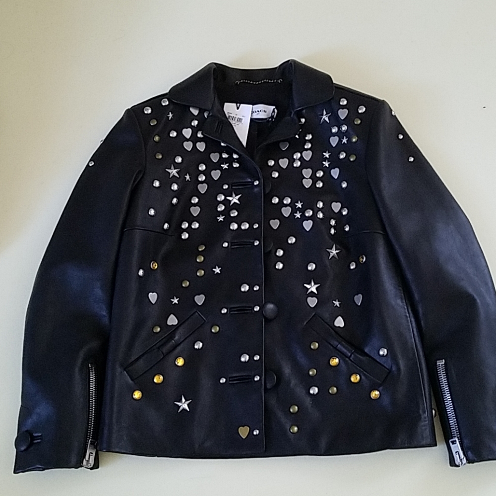 Coach lamb leather Short jacket